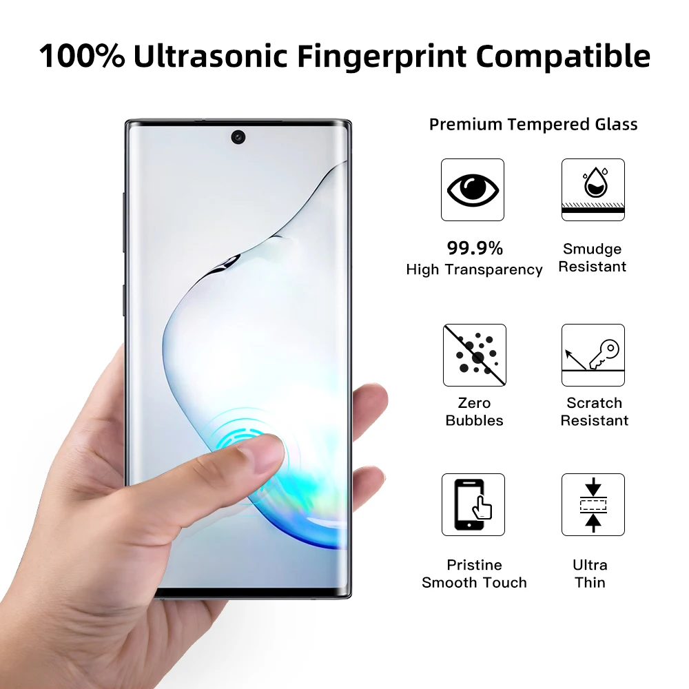 Высокотехнологичный УФ клей экран протектор для Samsung Galaxy Note 10 закаленное стекло