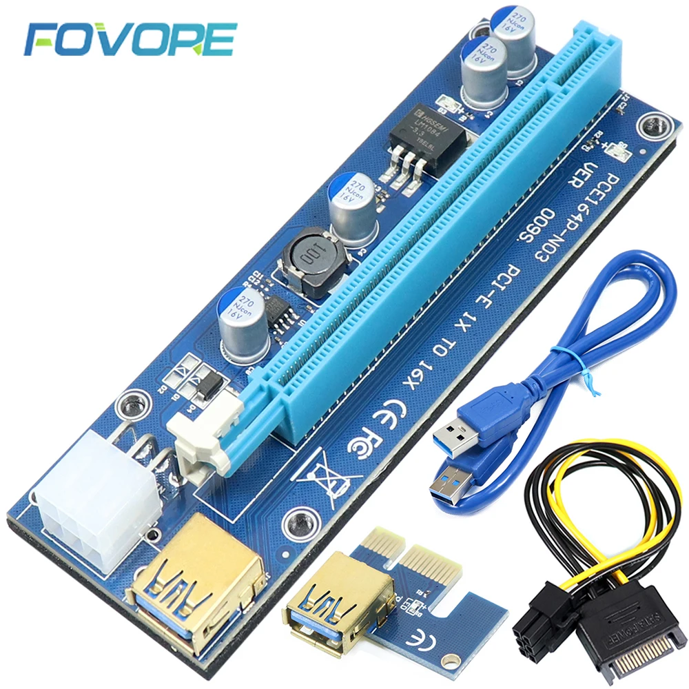 Карта расширения Golden VER009S PCIE переходник 009S PCI-E 1X до 16X удлинитель 60 см кабель USB 3 0 с