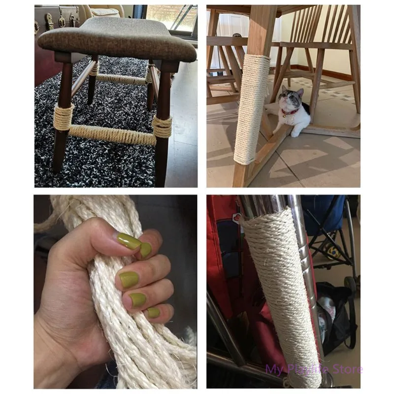 10 м сизаль веревка для кошки скретч доска пост DIY домашний альпинистский каркас аксессуары ПЭТ стол стул фиксация ног материал C42