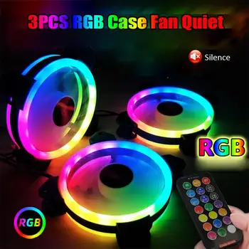 

3pcs/set Computer Cooling Fan PC Music Rhythm RGB Case Fan Quiet With Control Hub Computer Case Cooling Fan