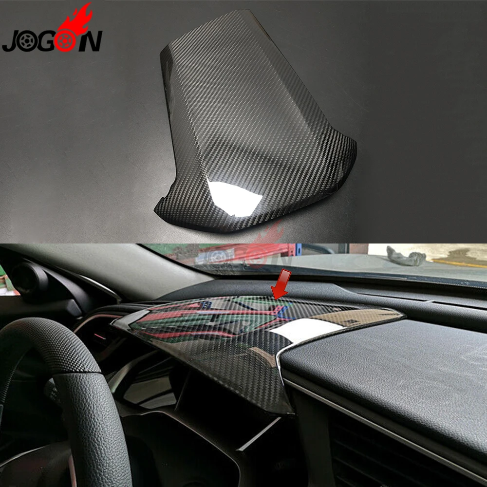Glossy Real Carbon Fiber For Honda Civic MK X MK10- Car Interior Dashboard Speedometer Instrument Panel Cover Trim