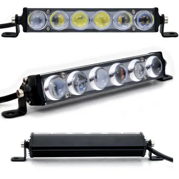 

60W LED light bar 6 Leds 7 inch Truck Single Row White 6000K Spot Beam