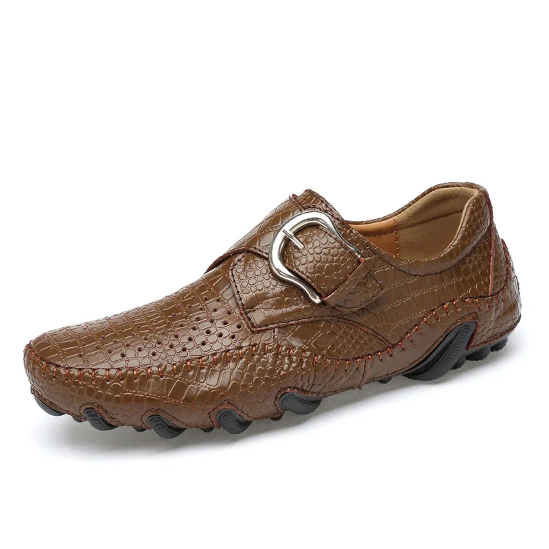 

Men's Comfortable Casual, Comfortable Breathable Wearable Wild Peas Shoes, Large Size for Man Shoes Leather Genuine Loafer Shoes