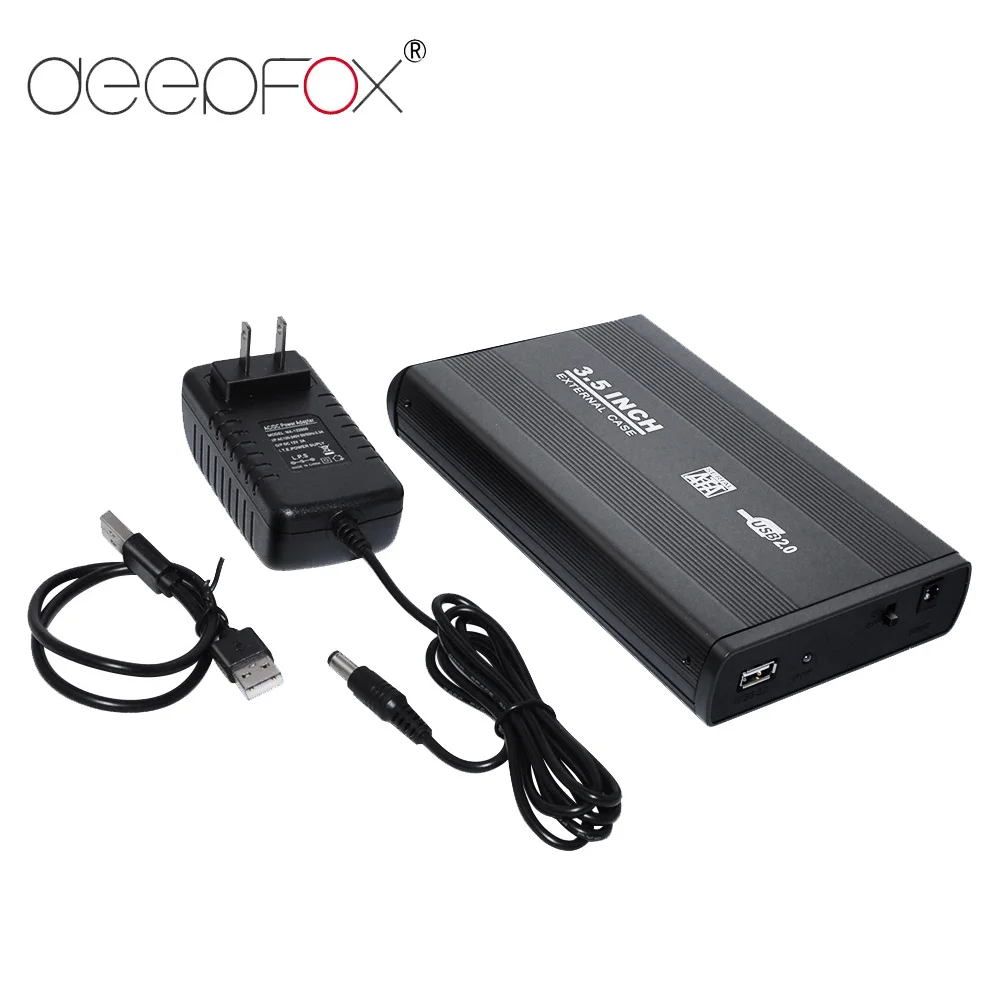 Deepfox 3.5 Polegada usb 2.0/3.0 sata disco rígido externo hdd gabinete caso tipo-c caixa de armazenamento externo suporte disco rígido