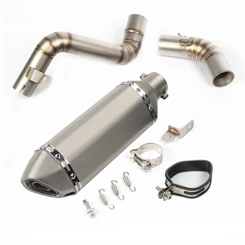 Slip on Motorcycle Exhaust Muffler Tips with DB Killer Mid Link Pipe Modified Sets for DUKE 200 390 2012-2016 13 14 15 16