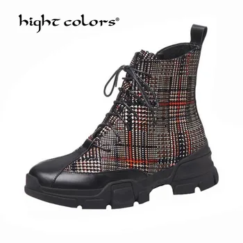 

2020 Women Boots Genuine Leather Martens Boots for Women Casual Dr. Motorcycle Shoes Warm Fur Winter Couple Shoes Zapatos Mujer
