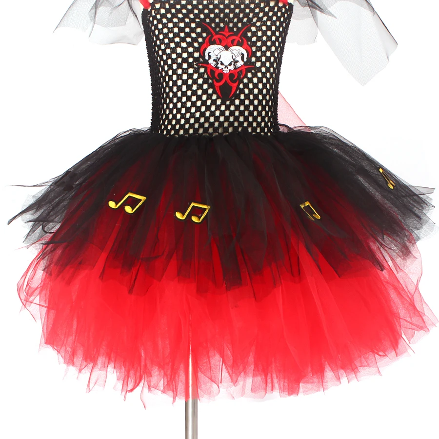 Страшное нарядное платье для девочек на Хэллоуин, День мертвых сахарных черепов детское платье-пачка Невеста-зомби вечерние платья для косплея