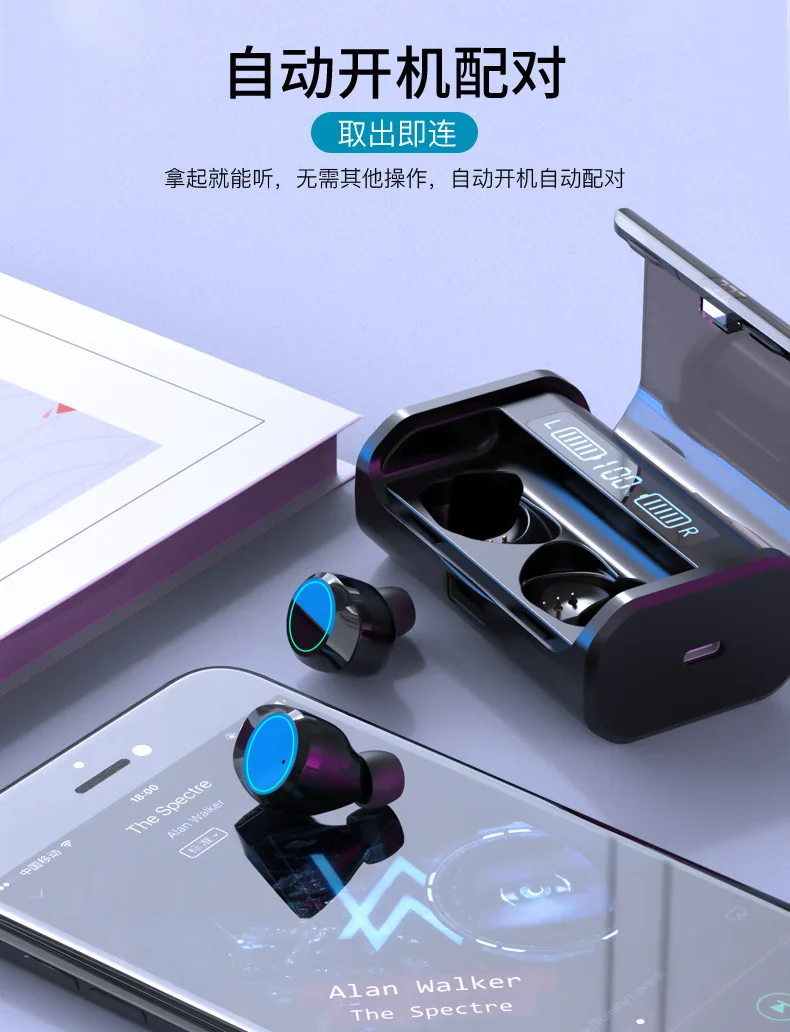 G06 светодиодный дисплей беспроводной Bluetooth 5,0 наушники TWS с шумоподавлением 9D стерео двойные наушники с 4000 мАч зарядным устройством внешний аккумулятор