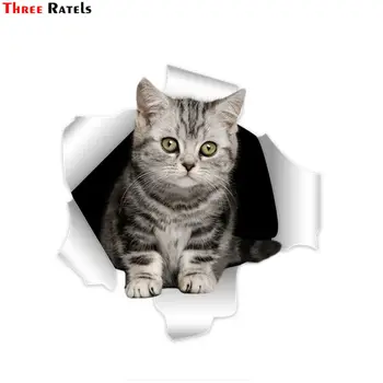 

Three Ratels C301 cute 3D british shorthair cat car stickers for amg sticker for dacia