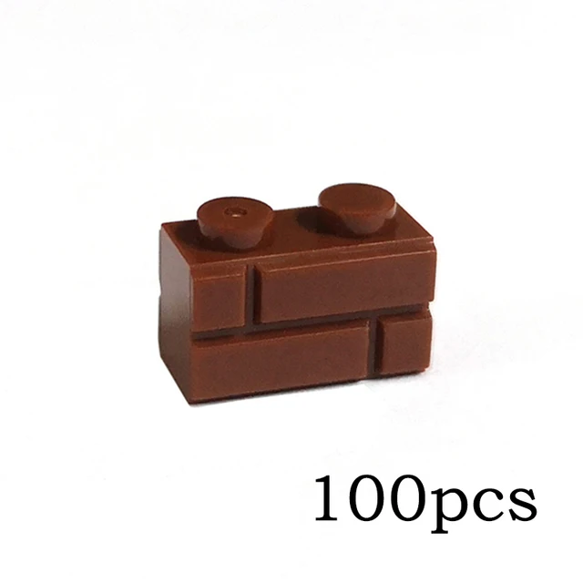 DIY Building Blocks Wall Figures Bricks 1x2 Dots 50/100PCS Educational Creative Toys for Children Size Compatible With 98283 Coffee 100pcs