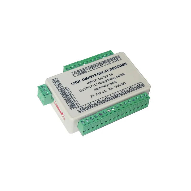 12CH DMX 512 реле светодиодный контроллер 12 канальный выход декодер переключатель RELAY 12CH|Диммеры| |