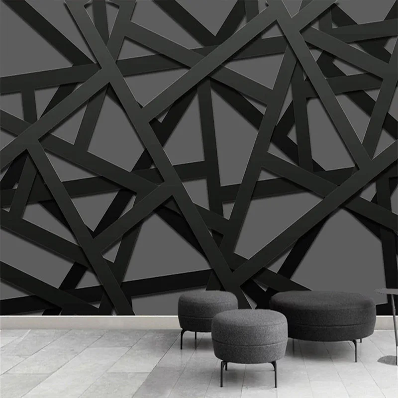 Custom-Any-Size-Mural-Wallpaper-3D-Stereo-Black-Cool-Geometry-Fresco-KTV-Bar-Self-Adhesive-Waterproof