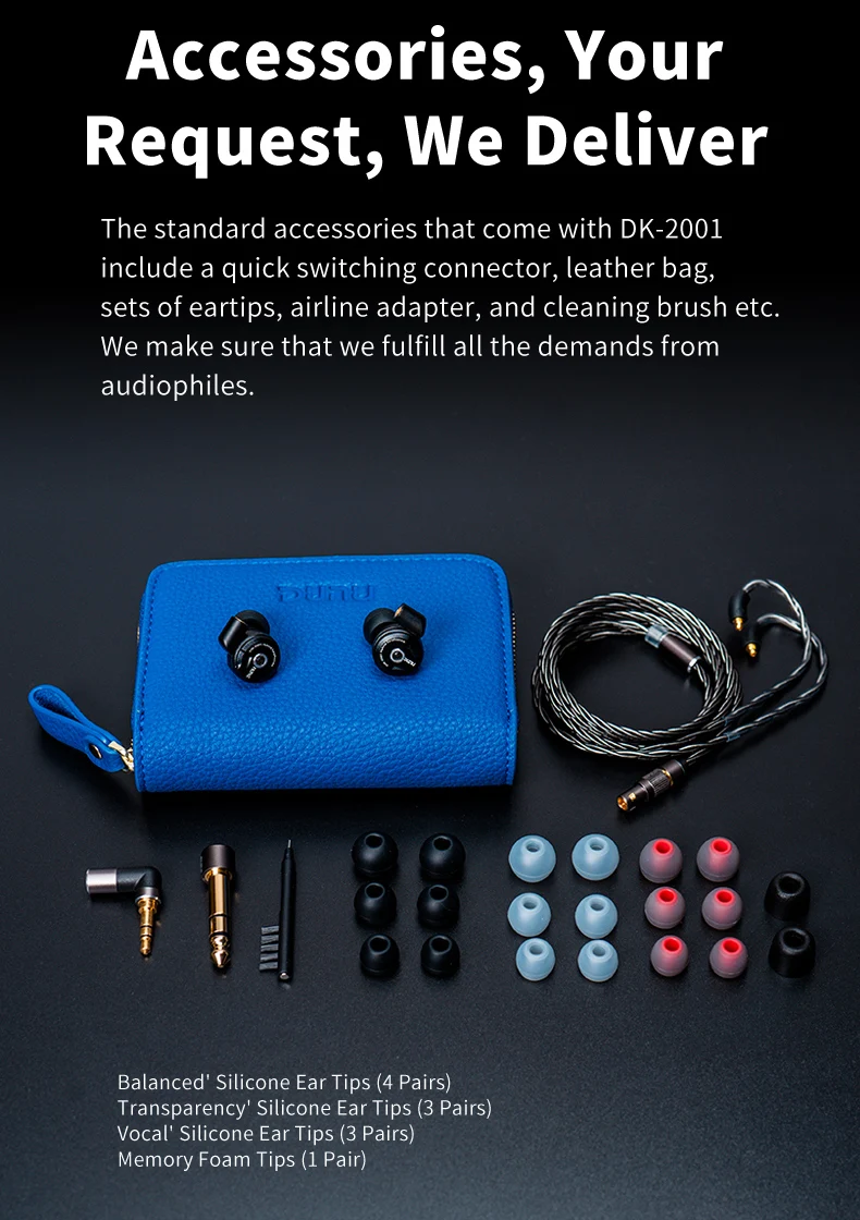 DUNU DK 2001 Hi-Res гибридные драйверы(3BA+ 1DD) наушники-вкладыши IEM с MMCX самоблокирующийся Быстрый со сменной вилкой DK2001 DK-2001