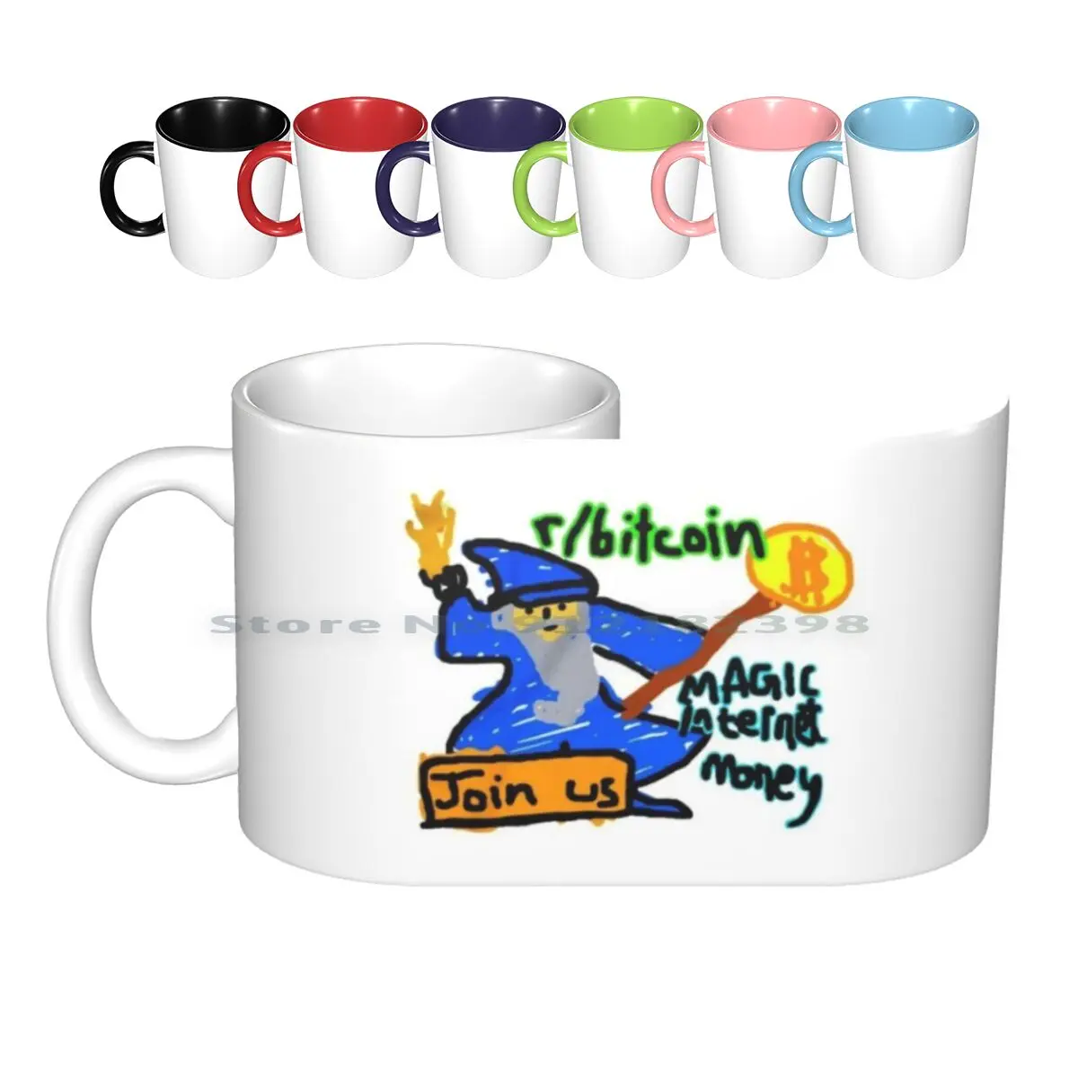 비트코인 매직 인터넷 머니 밈 세라믹 머그잔, 커피 컵, 밀크 티 머그잔 - AliExpress