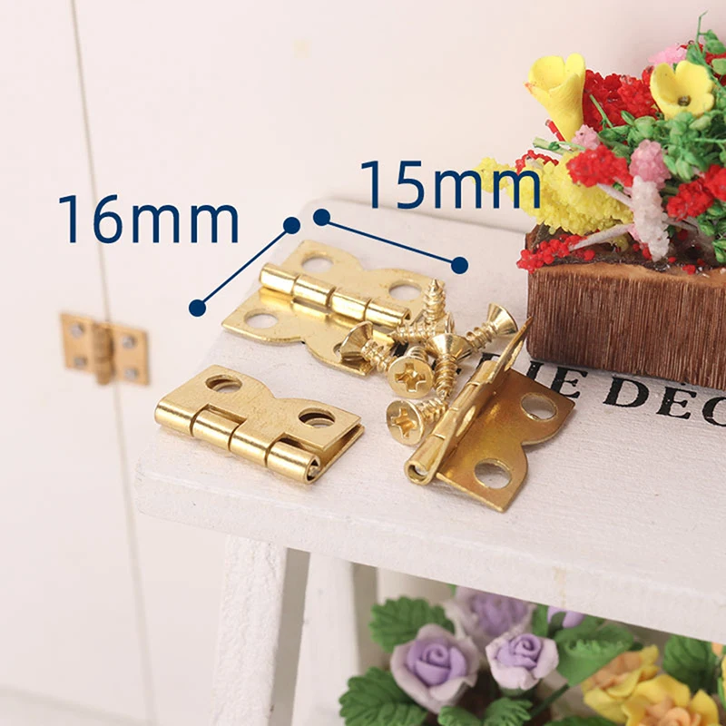 

10 Sets Miniature Hinge Model Folding Decoration Door Accessories 1:12 Doll House