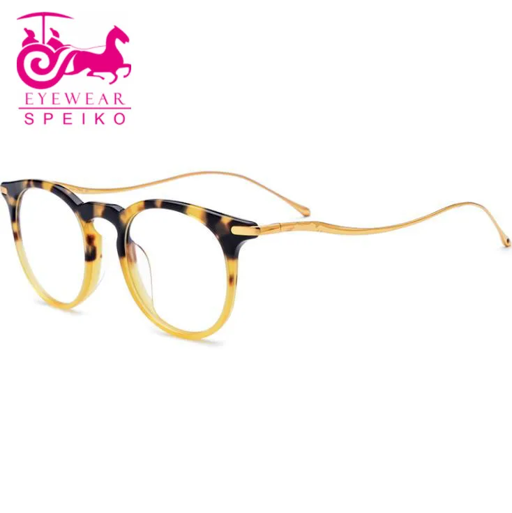 Ультралегкие чистые титановые оправы 1857 в деловом стиле женские круглые очки могут быть близорукость очки для чтения 1,74 анти-синие линзы