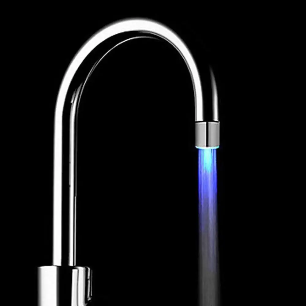 Light-up LED Water Faucet Changing Glow Kitchen Shower Tap Water Saving Novelty Luminous Faucet Nozzle Head Bathroom Light Hot