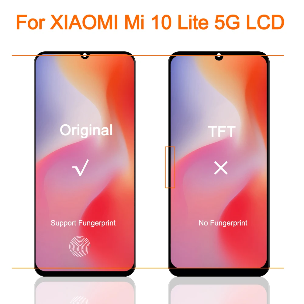 100% тест для Xiaomi Mi 10 Lite 5G ЖК-дисплей сенсорный экран дисплей  дигитайзер в сборе с рамкой для Xiaomi mi10 lite M2002J9G | AliExpress