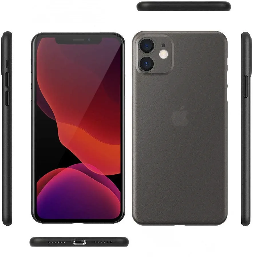100 шт чехол для телефона Apple iPhone 11 Pro Max XS XR X 8 7 6 6S Plus SE 5 5S минимальный дизайн матовое покрытие Тонкий чехол