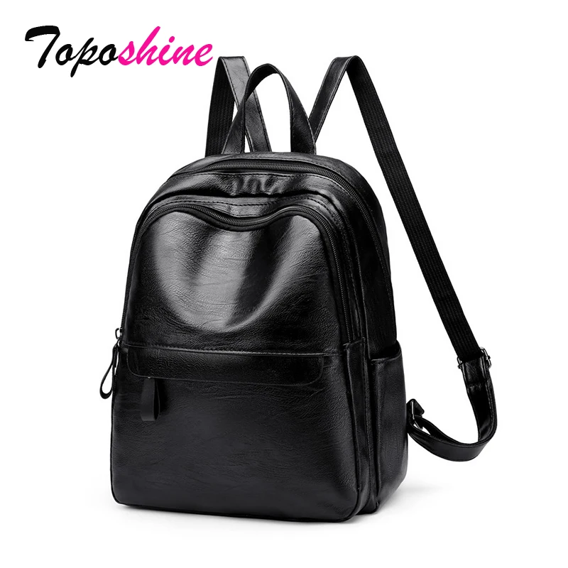 Toposhine новые женские PU роскошные рюкзаки Mochila Feminina простой рюкзак на молнии большой емкости Рюкзаки для путешествий и отдыха