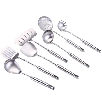 

7PCS Stainless Steel Cookware Set Kitchen Spatula Fish Spoon Pasta Server Filters Cooking Tool Kitchenware