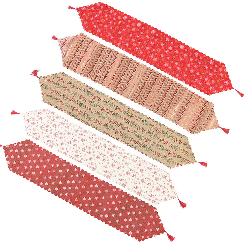 Christmas Printed Table Runner Tablecloth Cover Home Party Decor 180*35cm Table Placemat Hotel Home Festival Decoration