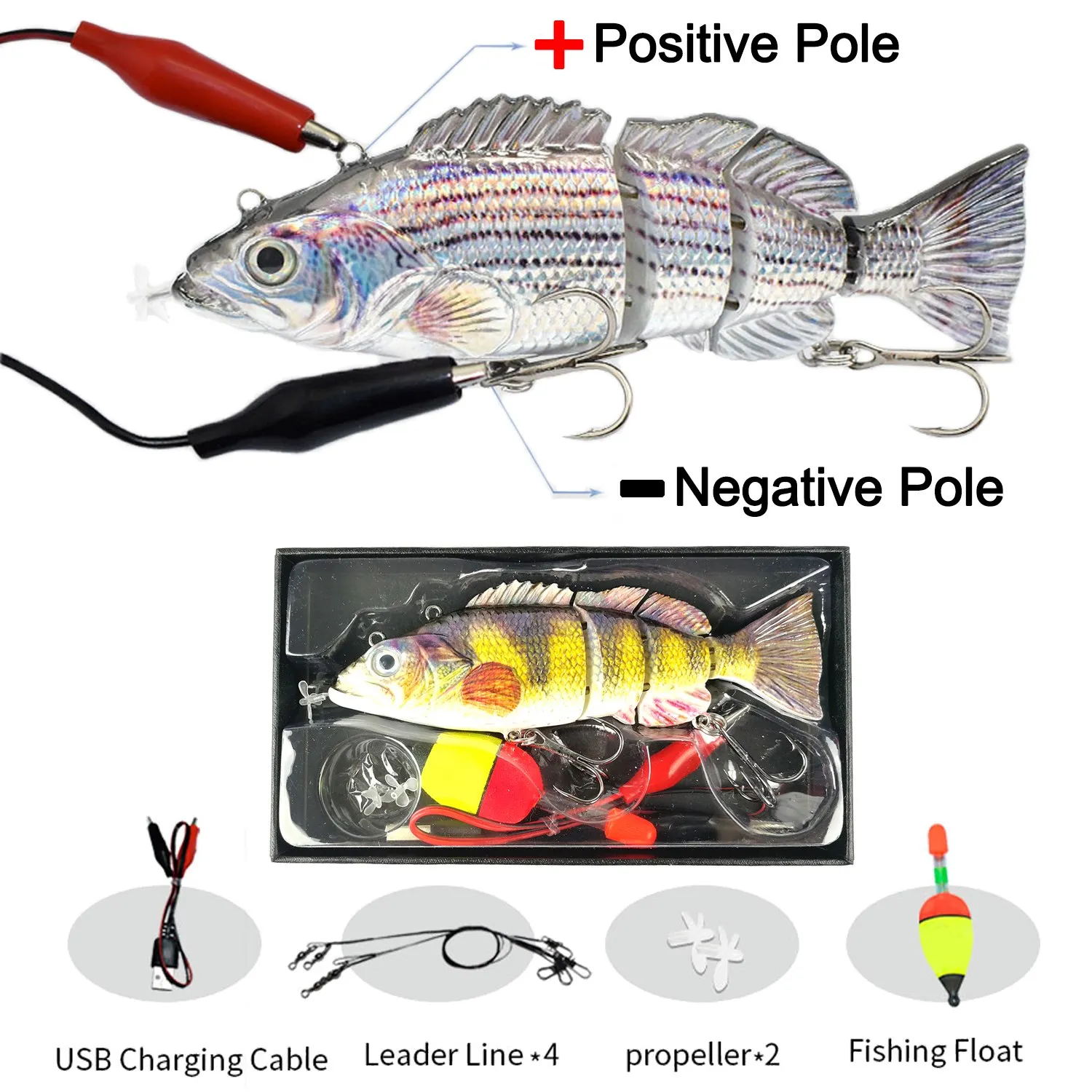 Leurre de pêche électrique - Appâts électriques de 130 mm - Leurres de  pêche électroniques 3D - Leurre robotique
