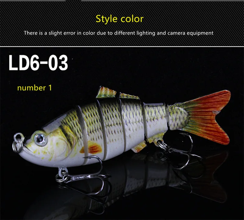 Swimbait Приманка Multi Соединённые рыболовные приманки 6 сегментов, похожая на настоящую искусственная жесткая приманка крючок для рыбной ловли воблеры 2 крючок Cebo