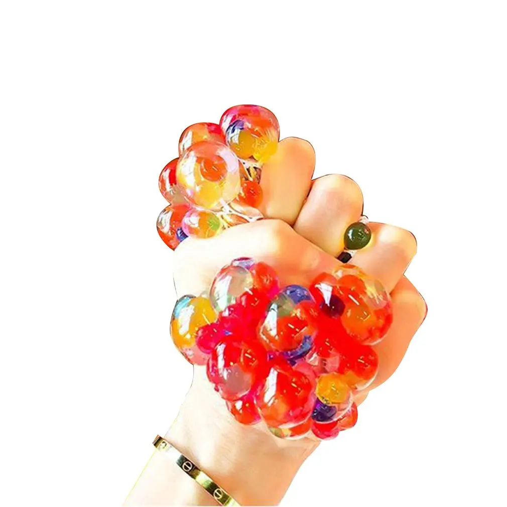 

Creative Students Decompression Grape Ball Venting Toy Squeezing Stress Relief Toy Crystal Beads Ball Squishy Ball