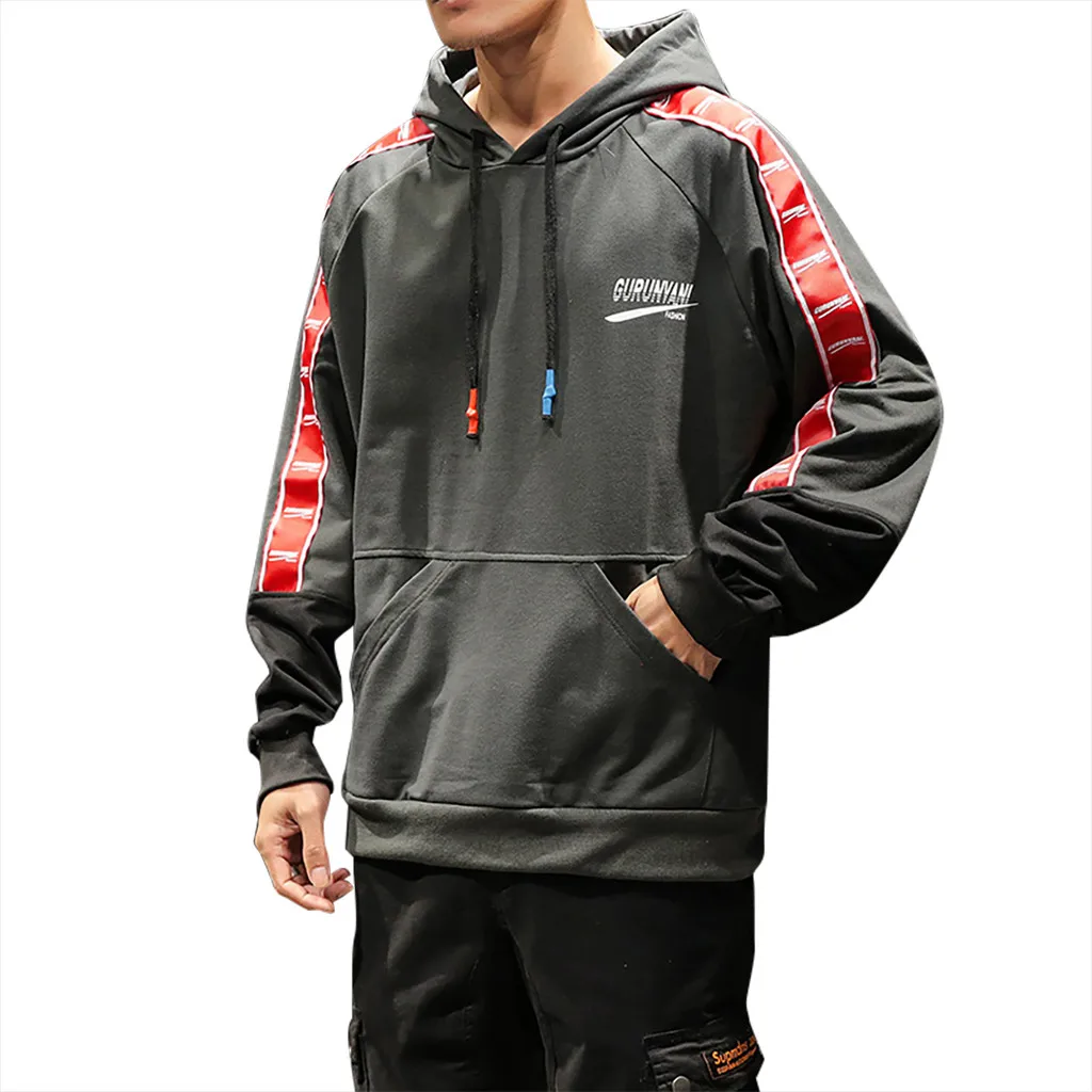 

Men's New Style Casual Fashion Patchwork Hoodie Long Sleeves Sweatershirt oversized hoodie men dropshipping