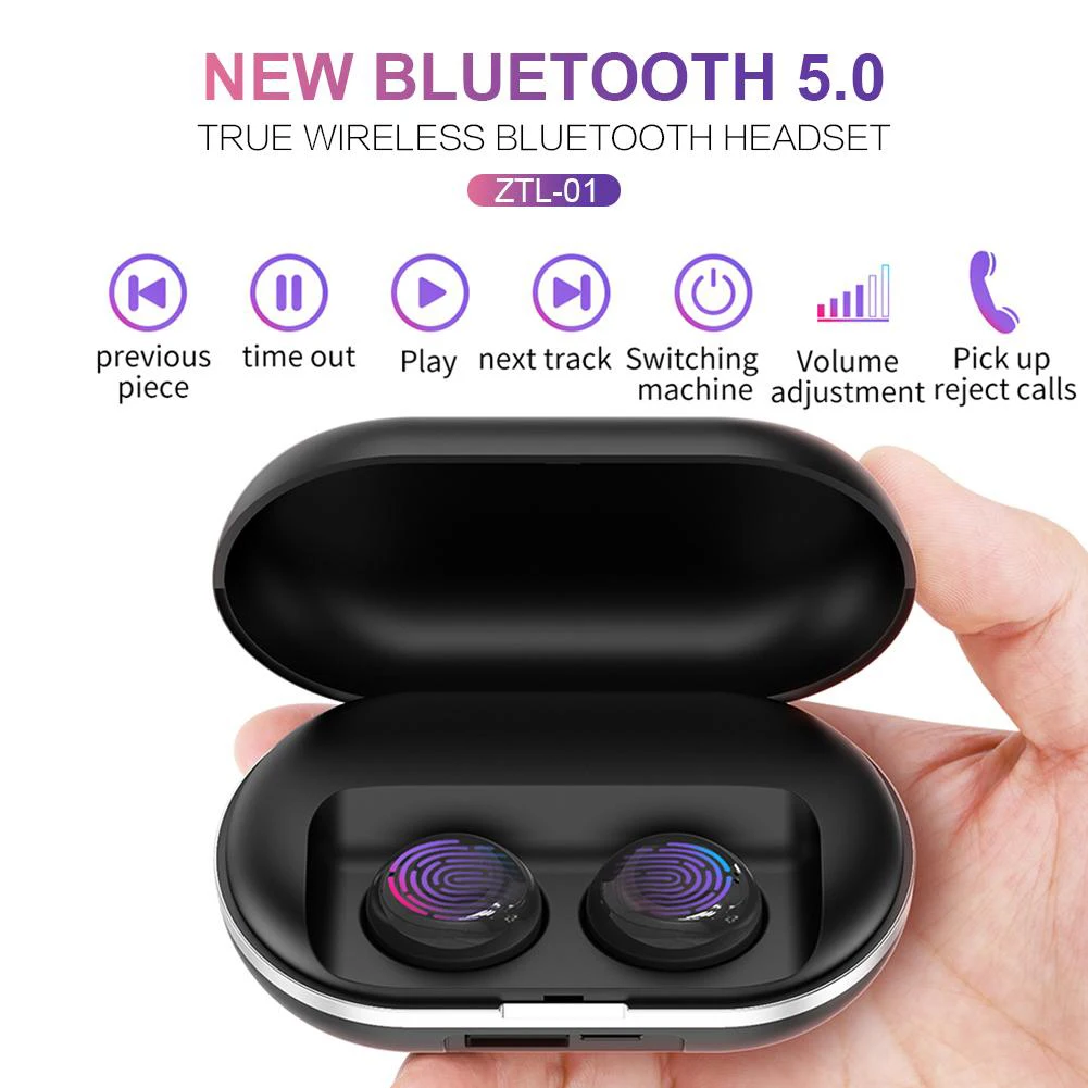 ZLT-01 TWS портативные кнопки управления Bluetooth 5,0 Беспроводная стерео музыка наушники спортивные наушники наушник с зарядным чехлом