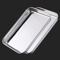 1 Pc Stainless Steel Storage Trays Steamed Sausage Dish Rectangle Fruit Bread Cookie Pans Multi-Function Kitchen Baking Plate 1