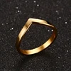 Простое V-образное кольцо с шевроном для вечерние, модные ювелирные изделия из нержавеющей стали 316L, кольца для женщин ► Фото 3/6