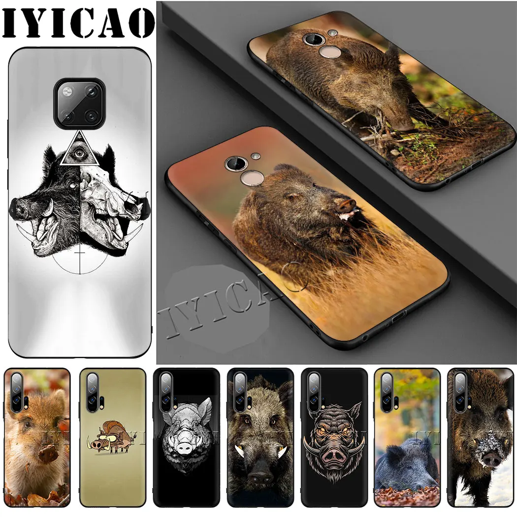 

IYICAO wild boar Soft Case for Huawei Honor 8 9 10 Lite 6A 7A 9X 20 Pro 7C 7X 8X 8C Note 10 View 20 Cover