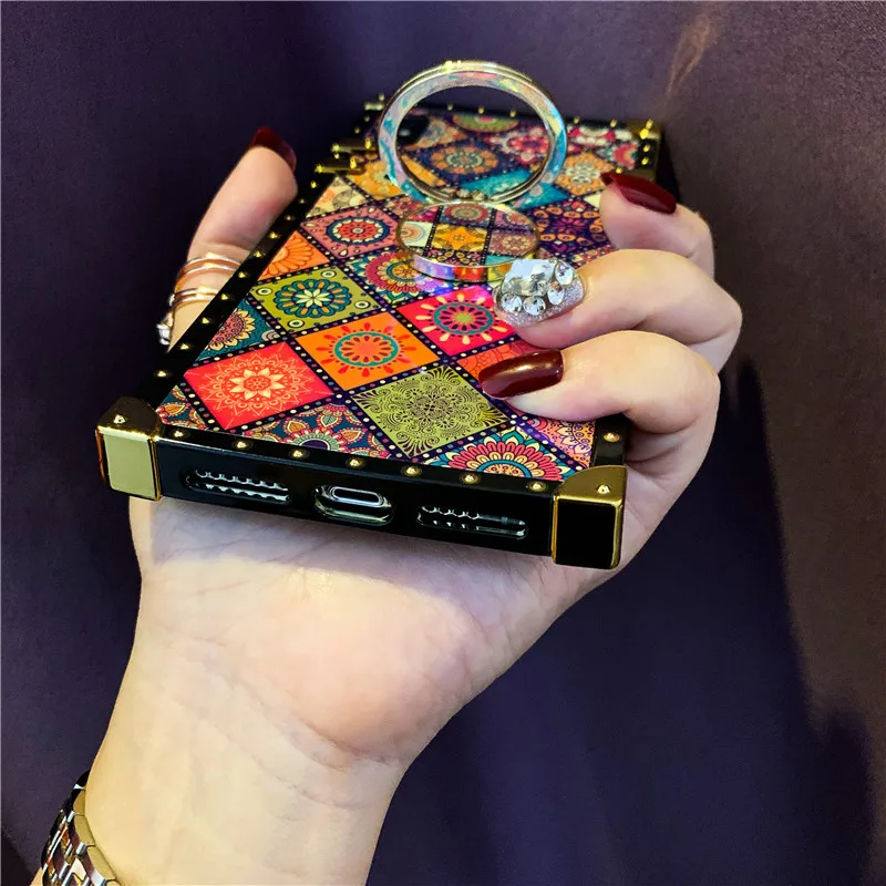 Роскошный голубого цвета винтажный Чехол для Xiao mi Red mi 7 Note 7 mi 9 K20 Funda Чехлы Европейский подставка кольцо держатель Cobar телефон Coque