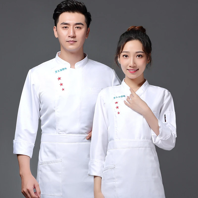 Chaqueta personalizada de larga para Chef Hotel, uniforme de Chef de cocina de estilo occidental para profesores|Chaquetas de chef| AliExpress