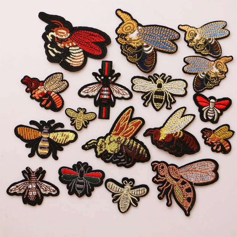Различные пчелы Мультяшные иконы патчи для одежды сделай сам полоски лоскутные