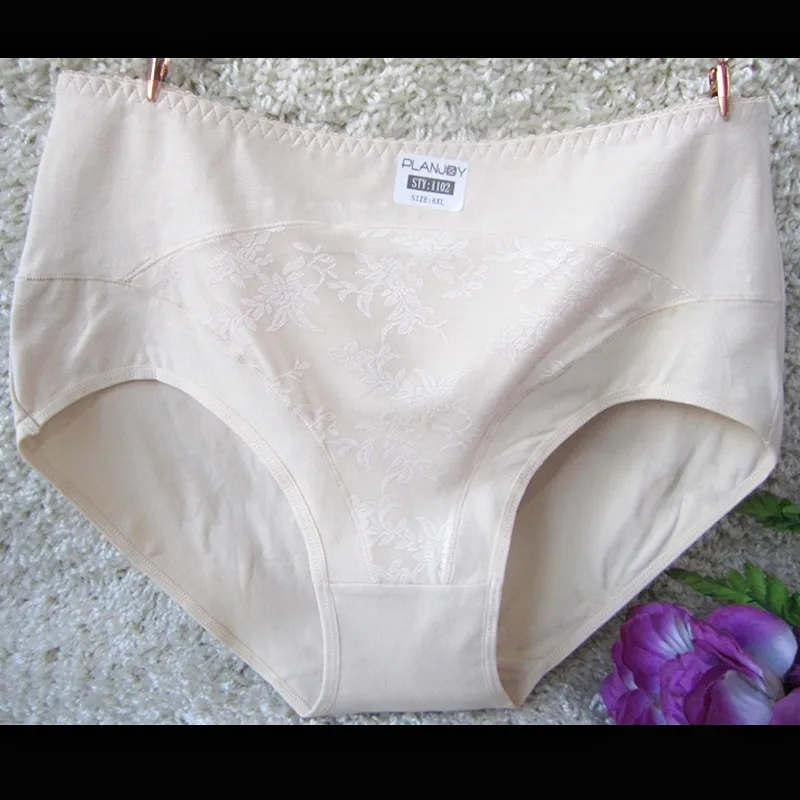 Новинка, Ropa interior femeni трусы размера плюс 7XL с высокой талией, хлопковое кружевное нижнее белье, женское нижнее белье - Цвет: Хаки