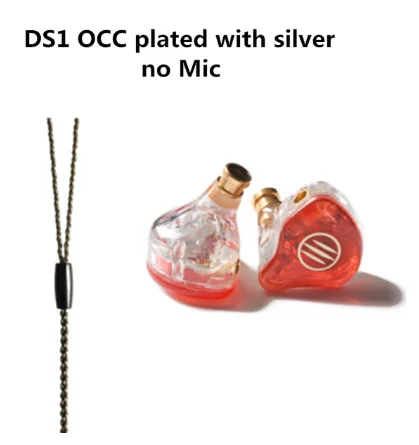 Серебристый Auriculares BGVP DS1 PRO HIFI 1DD+ 2BA tecnologia hidrida en la oreja tipos de IEM OCC con micrófono/OCC chapado con cable MMCX - Цвет: Серебристый