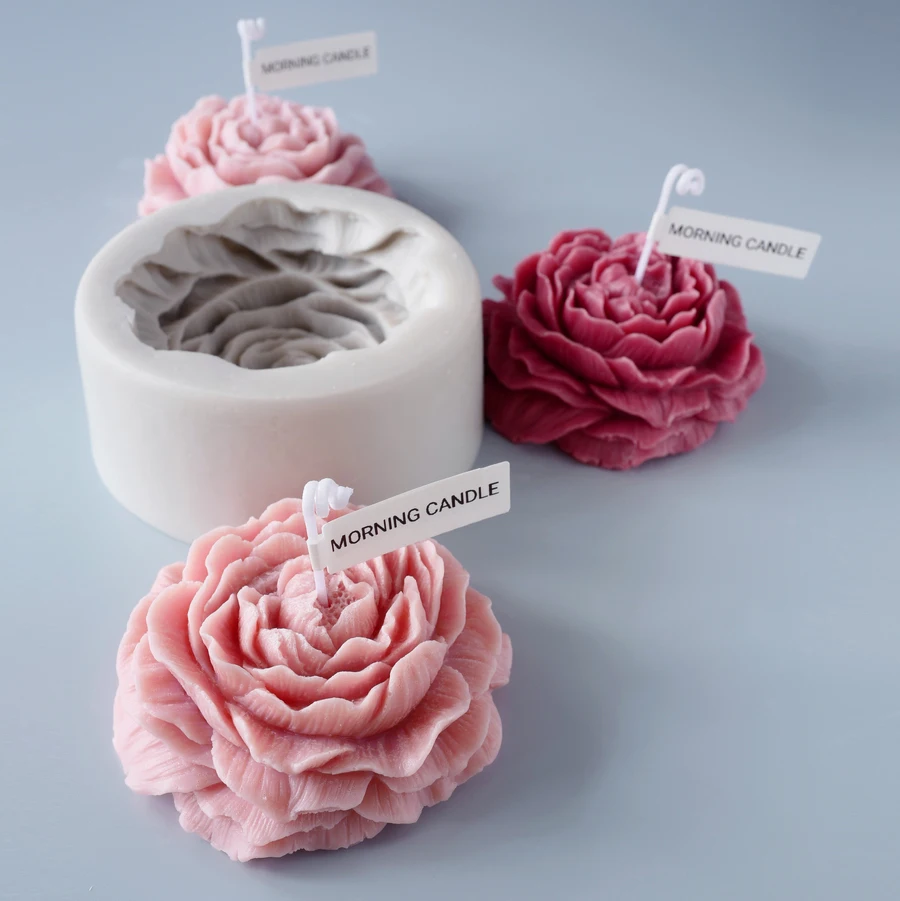 Aromatherapy Candle Mold Handmade Diy Aromatherapy Candle Silicone Mold Large Peony Handmade Soap Model Plaster Mould