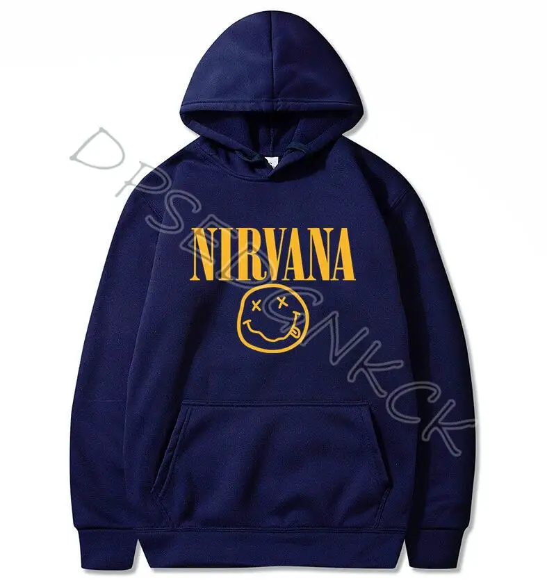 Nirvana, толстовки для мужчин/женщин, весна-осень, с принтом, для мужчин, модные, размер S-3XL, толстовки для мужчин и женщин, толстовка, топы, AO-65 - Цвет: Тёмно-синий