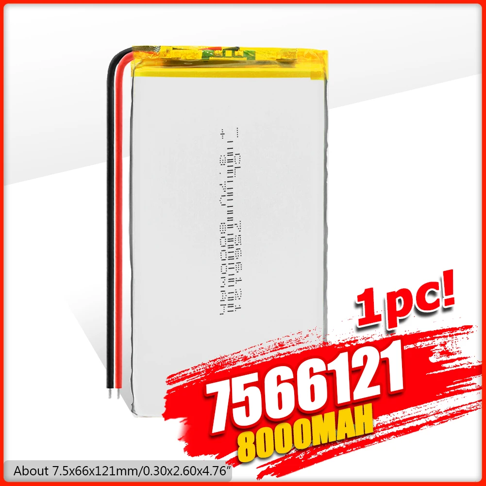 1/2/4x высокое Мощность 3 7 V 7566121 8000 мА/ч Перезаряжаемые литий ионная батарея Po