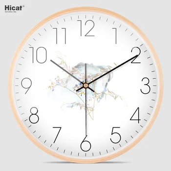 

16-Inch Wall Clock Fashion Household Mute Wood Quartz Watch Living Room Bedroom Wall Charts