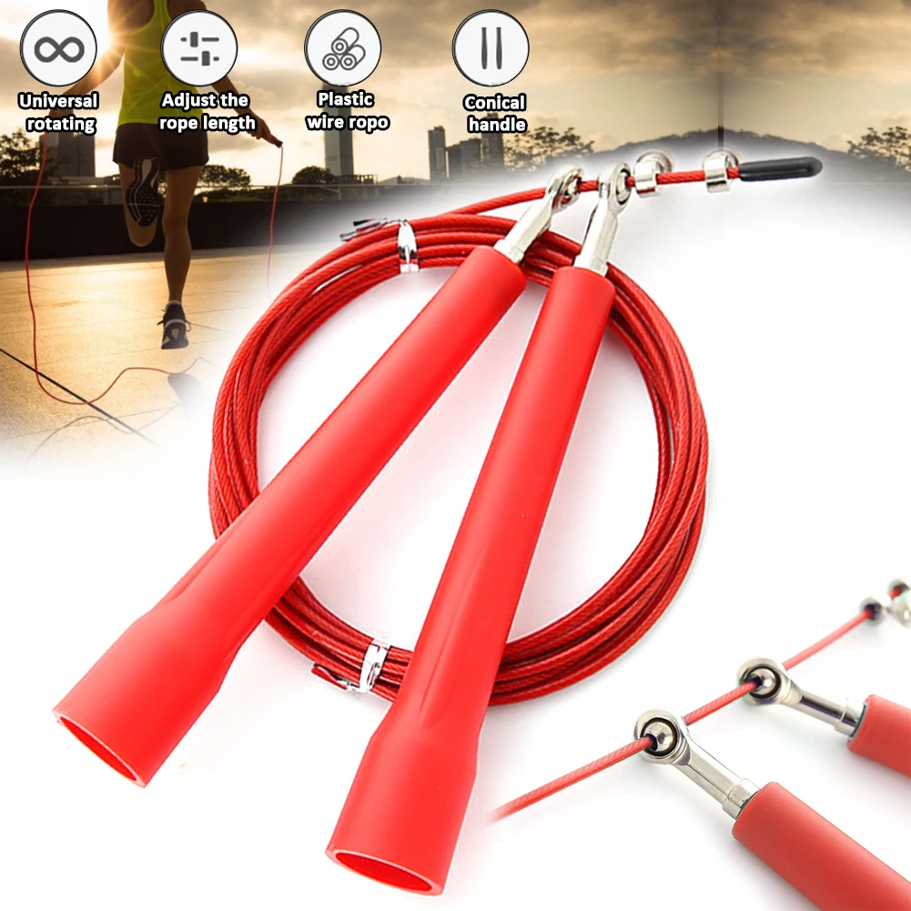 3m High Speed Aerobic Steel Wire Skipping Rope Length Adjustable Jump Rope 