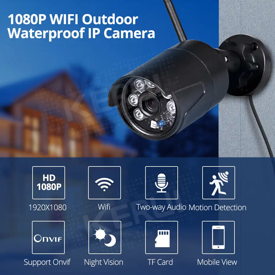 Kerui Ip Camera Outdoor Security Cloud Cam Wireless 1080p Security Camera Cloud Cam Wireless