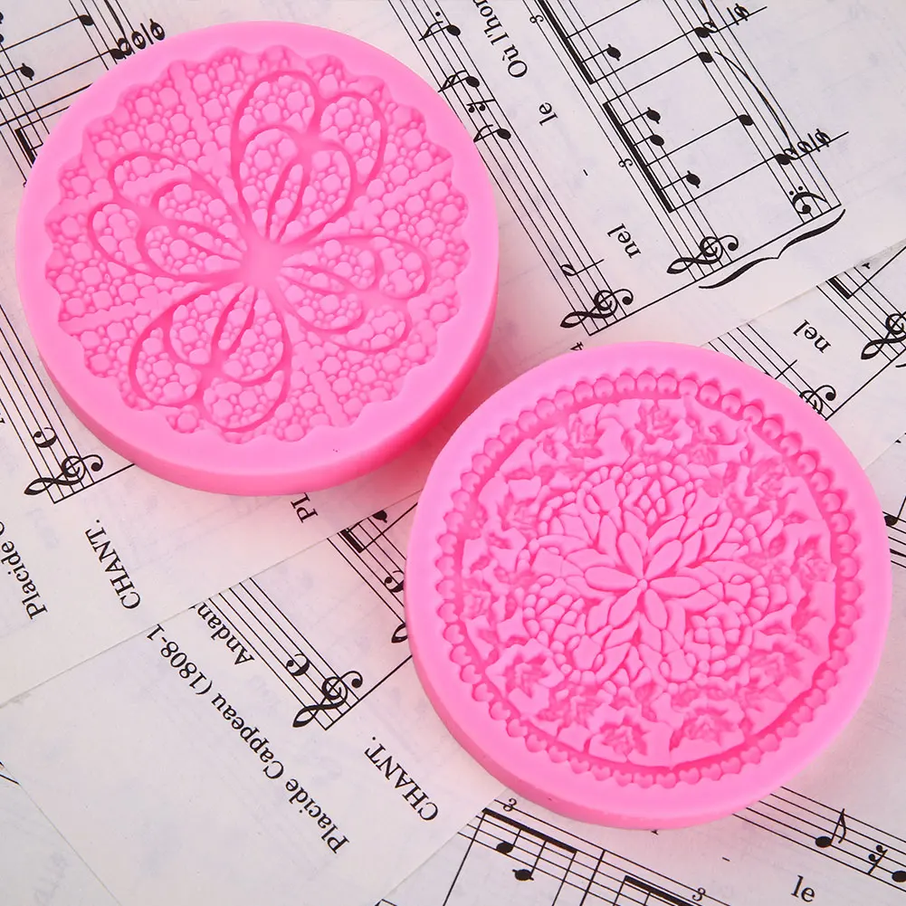Silicone Lace Flower Flora Cupcake Fondant Cake Mould Decor Bakeware Cake Molds