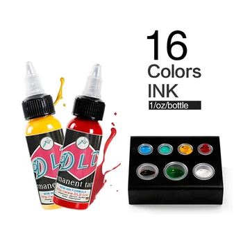 

Nuevas tintas de tatuaje de alta calidad, 16 colores, 30 ml/botella, juego de tintas de pigmento de tatuaje para arte del tatuaj