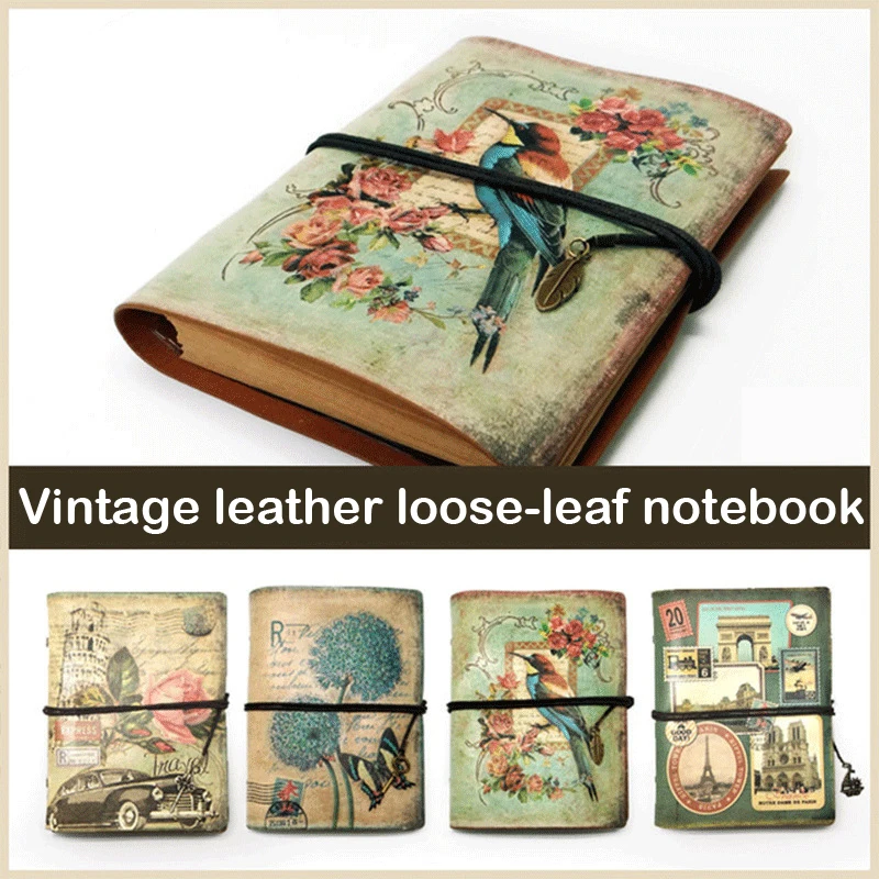 B6 Vintage Creative Loose-leaf Leather Notebook Travelers Small Bullet Journal Planner Agenda Sketchbook Diary Notepad Filofax