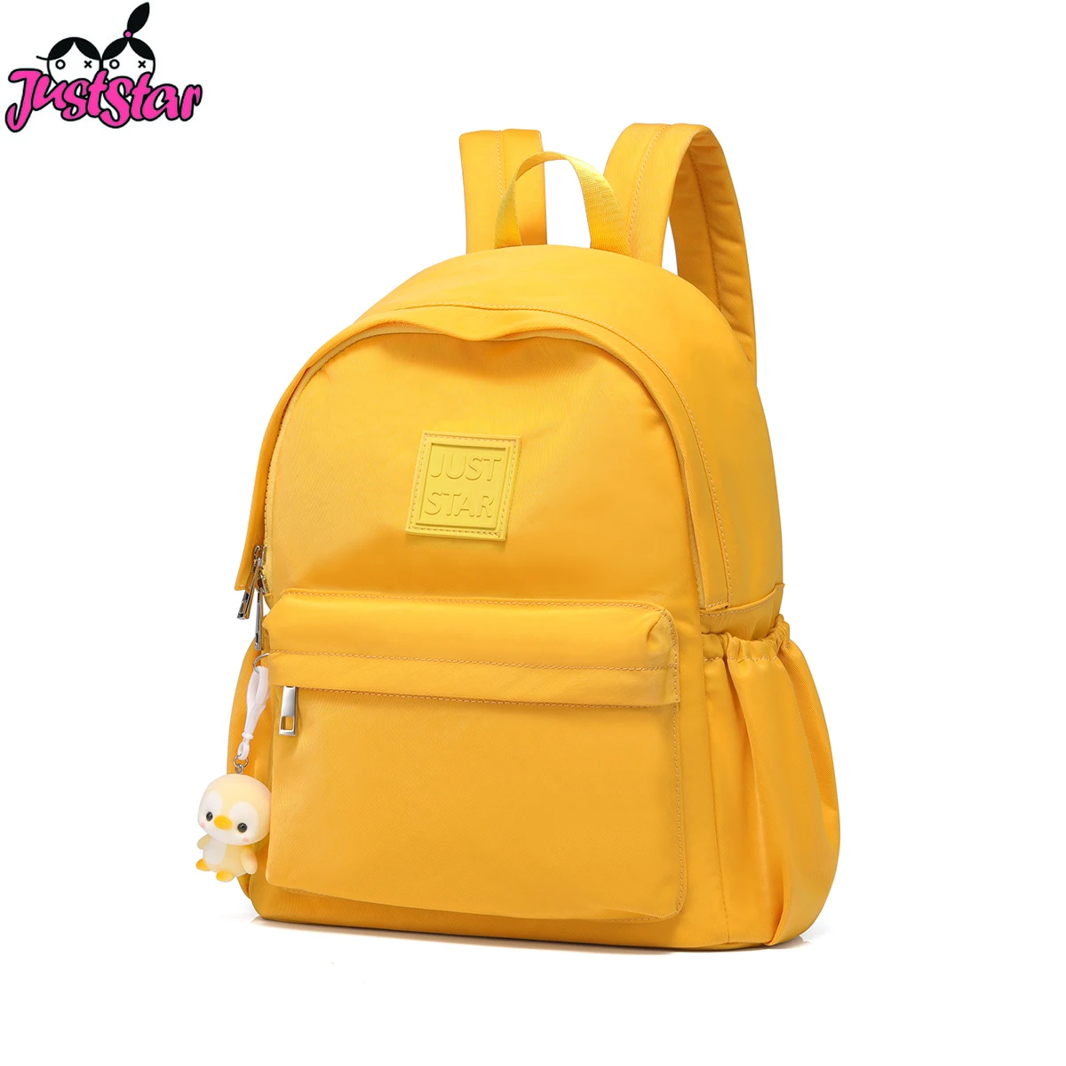 

JUST STAR Ladies Nylon Yellow Color Backpack Female Duck Tassel Large Capacity for A4 Student Book Purse Women's Backpack