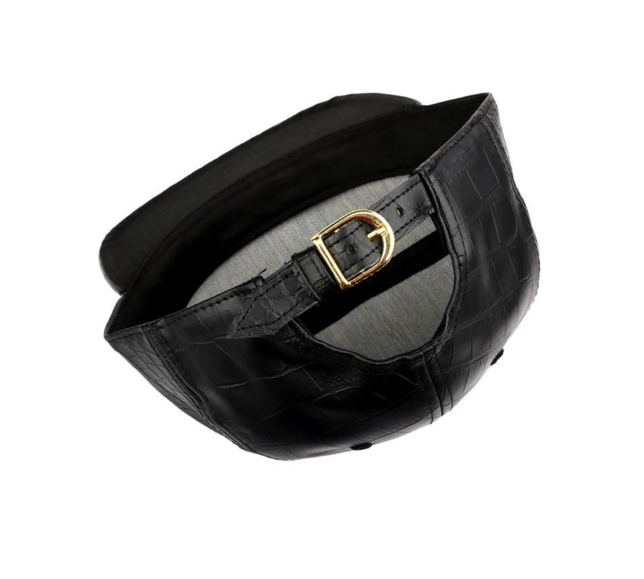 Casquette «крокодиловая кожа красный пустой из искусственной кожи Кепки плоским пряжки ремня регулируется в стиле «хип-хоп» Для женщин Для мужчин Шапки шапка класса люкс, черного и золотого цвета